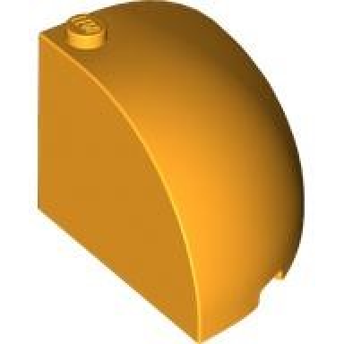 bright light orange brick round corner 4 x 4 x 2 2 3 dome top