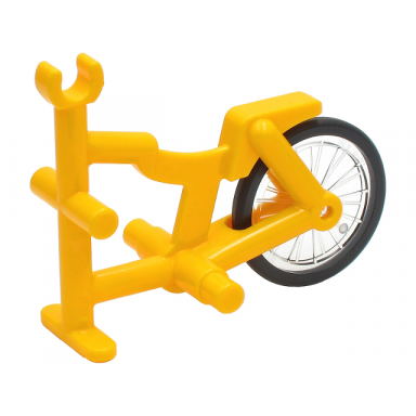 bright light orange tricycle frame with trans-clear bicycle wheel with molded black hard rubber tire 50015 92851pb01