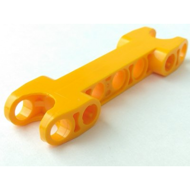 bright light orange technic axle and pin connector 2 x 7 with 2 ball joint sockets rounded ends