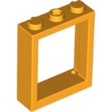 bright light orange window 1 x 3 x 3 flat front