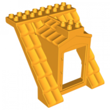 bright light orange duplo roof sloped 8 x 8 x 8 with door opening