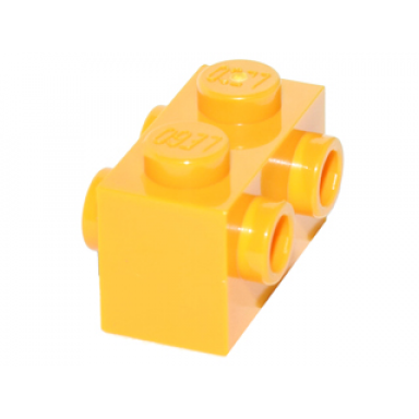 bright light orange brick modified 1 x 2 with studs on 2 sides