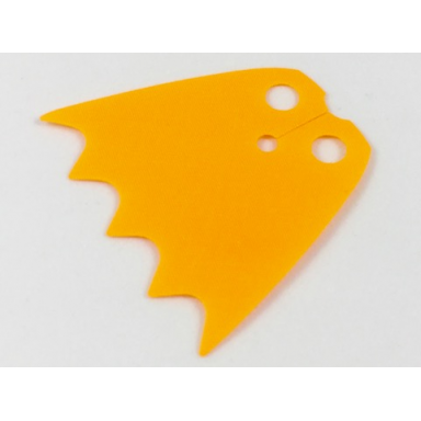 bright light orange minifigure cape cloth with top holes and scalloped 5 points bottom batman long circle neck cut - traditional starched fabric