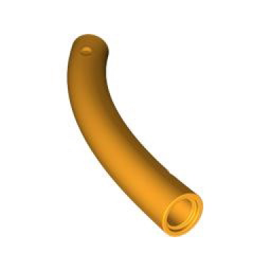 bright light orange dinosaur tail neck middle section with bar hole and technic pin hole
