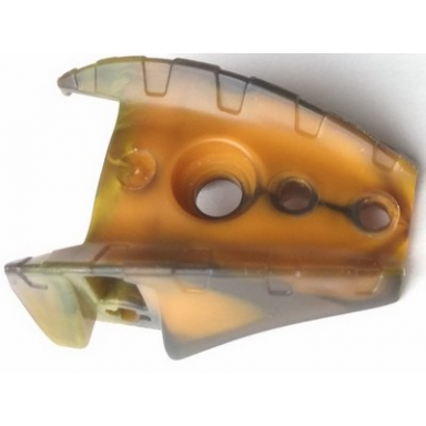 bright light orange bionicle barraki carapar thigh and shoulder cover with marbled trans-brown pattern