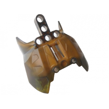 bright light orange bionicle barraki carapar chest cover with marbled trans-brown pattern
