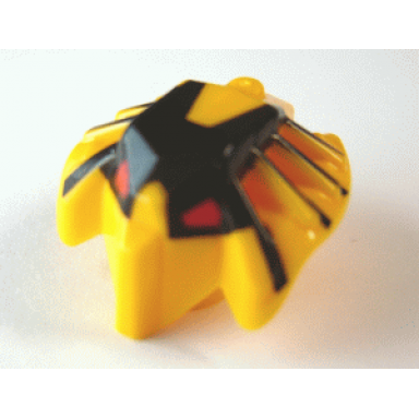 bright light orange minifigure head modified bionicle toa mahri hewkii jaller with red eyes pattern hewki