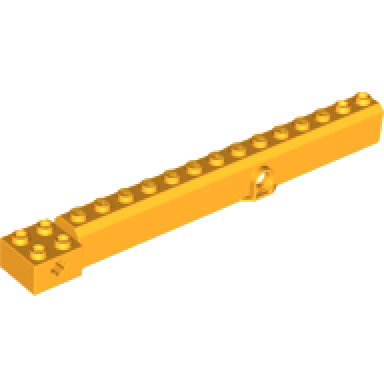 bright light orange crane arm outside wide with pin hole at mid-point