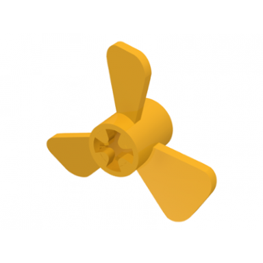 bright light orange propeller 3 blade 3 diameter with axle hole
