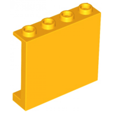 bright light orange panel 1 x 4 x 3 with side supports - hollow studs