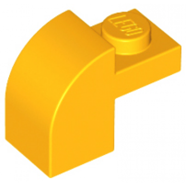 bright light orange slope curved 2 x 1 x 1 1 3 with recessed stud