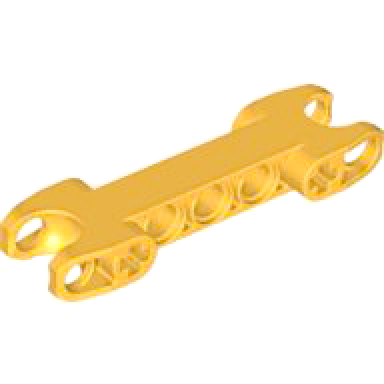 bright light orange technic axle and pin connector 2 x 7 with 2 ball joint sockets squared ends closed side axle holes