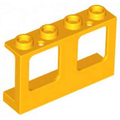 bright light orange window 1 x 4 x 2 plane single top hole and single bottom hole for glass