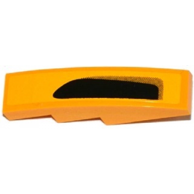 bright light orange slope curved 4 x 1 with large air intake on bright light orange background pattern model left sticker - set 75909