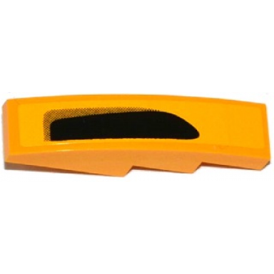 bright light orange slope curved 4 x 1 with large air intake on bright light orange background pattern model right sticker - set 75909