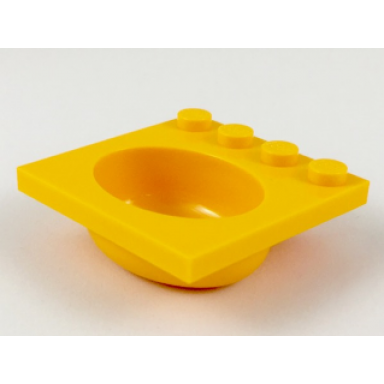 bright light orange container sink 4 x 4 with elliptical basin