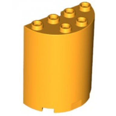 bright light orange cylinder half 2 x 4 x 4