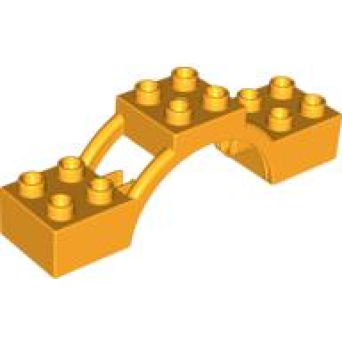 bright light orange duplo arch 2 x 8 x 2 with support