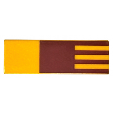 bright light orange tile 1 x 3 with dark red square and 4 stripes pattern brickheadz harry potter ron weasley scarf