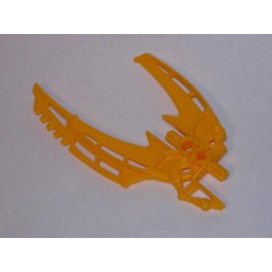 bright light orange bionicle weapon double curved blade mata nui scarab shield half