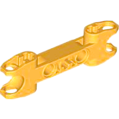 bright light orange technic axle and pin connector 2 x 7 with 2 ball joint sockets squared ends and axle hole in center