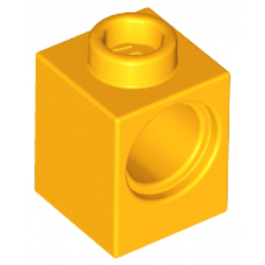 bright light orange technic brick 1 x 1 with hole