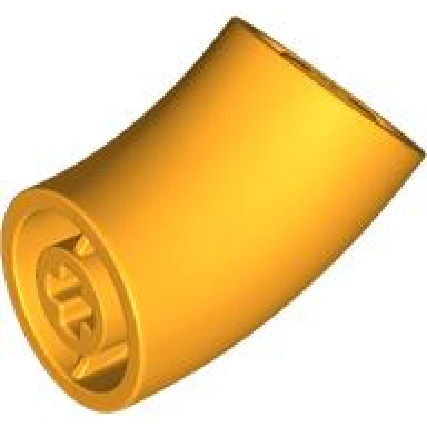 bright light orange brick round 2 x 2 d 45 degrees elbow 25.5mm standing height