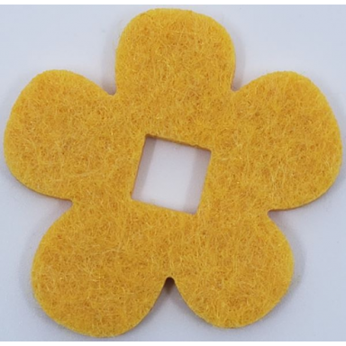 bright light orange felt fabric 5 1 2 x 5 1 2 flower thick with square hole