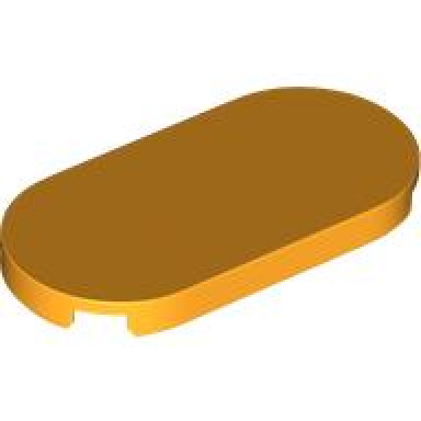 bright light orange tile round 2 x 4 oval