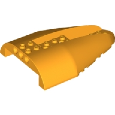 bright light orange aircraft fuselage aft section curved top 8 x 12 with 6 holes