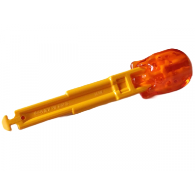 bright light orange projectile arrow solid shaft with molded trans-orange round end with 4 notches pattern