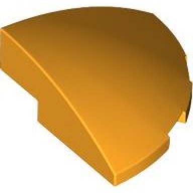 bright light orange slope curved 3 x 3 corner round