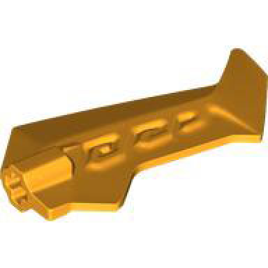 bright light orange large figure weapon blade jagged with axle hole