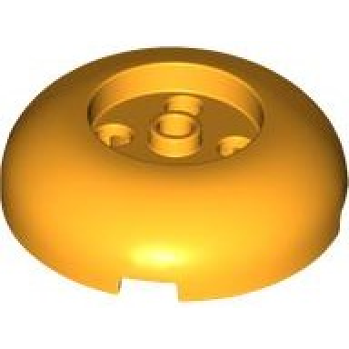 bright light orange brick round 4 x 4 dome top with 2 x 2 recessed center