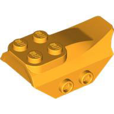 bright light orange slope curved 4 x 2 with 4 studs on top 2 hollow studs on each side wing end