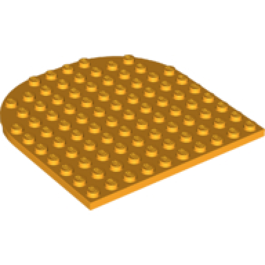 bright light orange plate round 10 x 10 rounded end