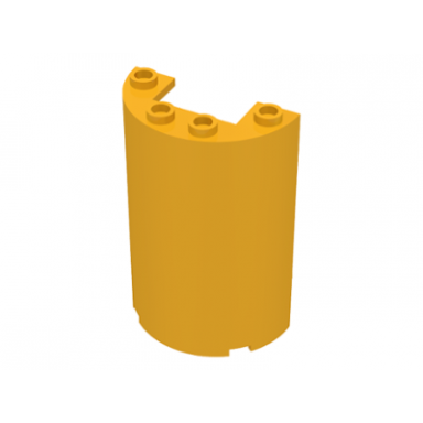 bright light orange cylinder half 2 x 4 x 5 with 1 x 2 cutout