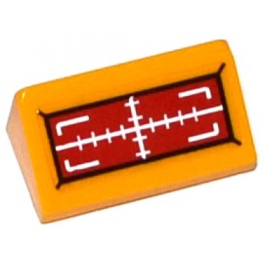 bright light orange slope 30 1 x 2 x 2 3 with red and white target head-up display hud pattern sticker - set 70144