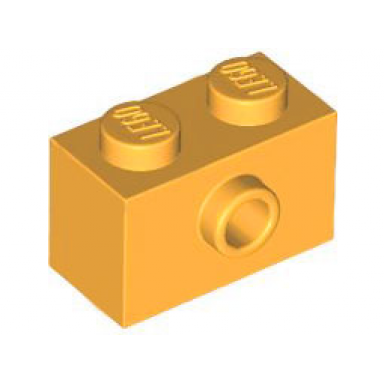 bright light orange brick modified 1 x 2 with stud on side