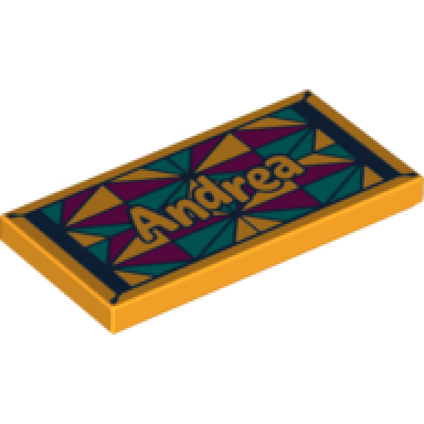 bright light orange tile 2 x 4 with andrea and beach towel pattern