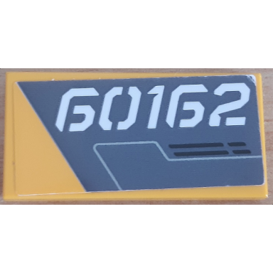 bright light orange tile 2 x 4 with 60162 on dark bluish gray background pattern model right side sticker - set 60162