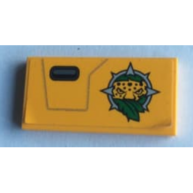 bright light orange tile 2 x 4 with jungle logo and door handle pattern model right side sticker - set 60162