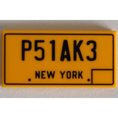 bright light orange tile 2 x 4 with black p51ak3 and new york pattern