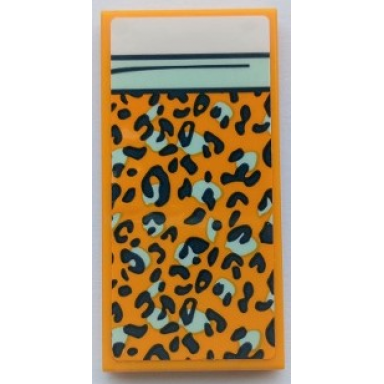 bright light orange tile 2 x 4 with blanket with black and light aqua rosettes white bedsheet pattern sticker - set 41395