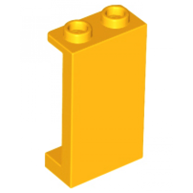 bright light orange panel 1 x 2 x 3 with side supports - hollow studs