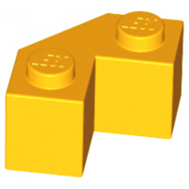 bright light orange brick modified facet 2 x 2