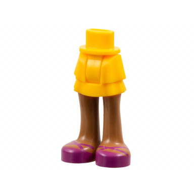 bright light orange mini doll hips and skirt layered medium nougat legs and magenta sandals pattern - thick hinge