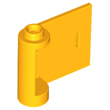 bright light orange door 1 x 3 x 2 right - open between top and bottom hinge