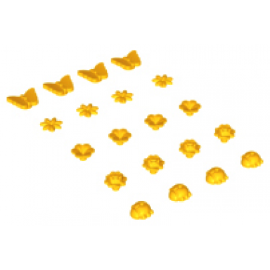 bright light orange friends accessories flowers and insects 20 in bag multipack