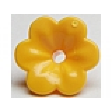 bright light orange friends accessories flower with 6 rounded petals and pin
